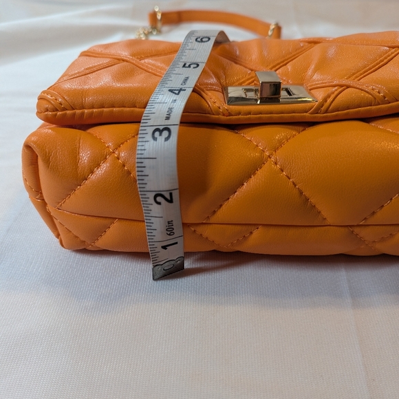 INC International Concepts Orange Quilted Shoulder Bag BNWT - Picture 13 of 13